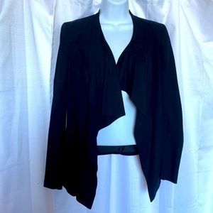 Helmet Lang viscose asymmetrical black oversize jacket